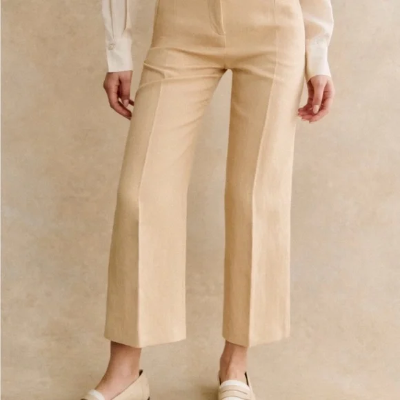 ✨ NEW WITH TAGS ✨SÉZANE ~ Martin Crop Trousers in Cream Size 34 (US 2) ✨ - Picture 2 of 10